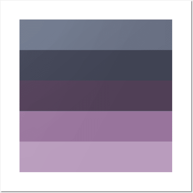 preppy chic abstract minimalist Blue Ombre purple stripes Wall Art by Tina